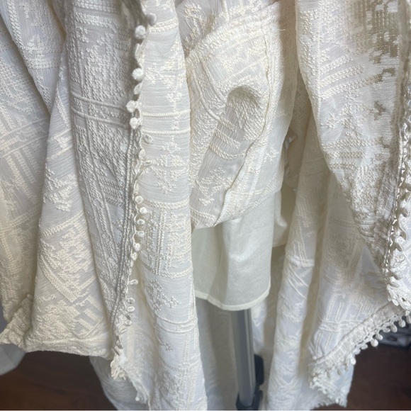 Red Carter Amalia Embroidered Ivory Midi Dress Sz L - Picture 8 of 13